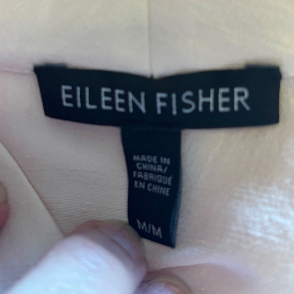 Eileen Fisher 100% Silk Tunic Blush S17SD Medium Quiet Luxury Naturalist Artsy - Picture 5 of 6